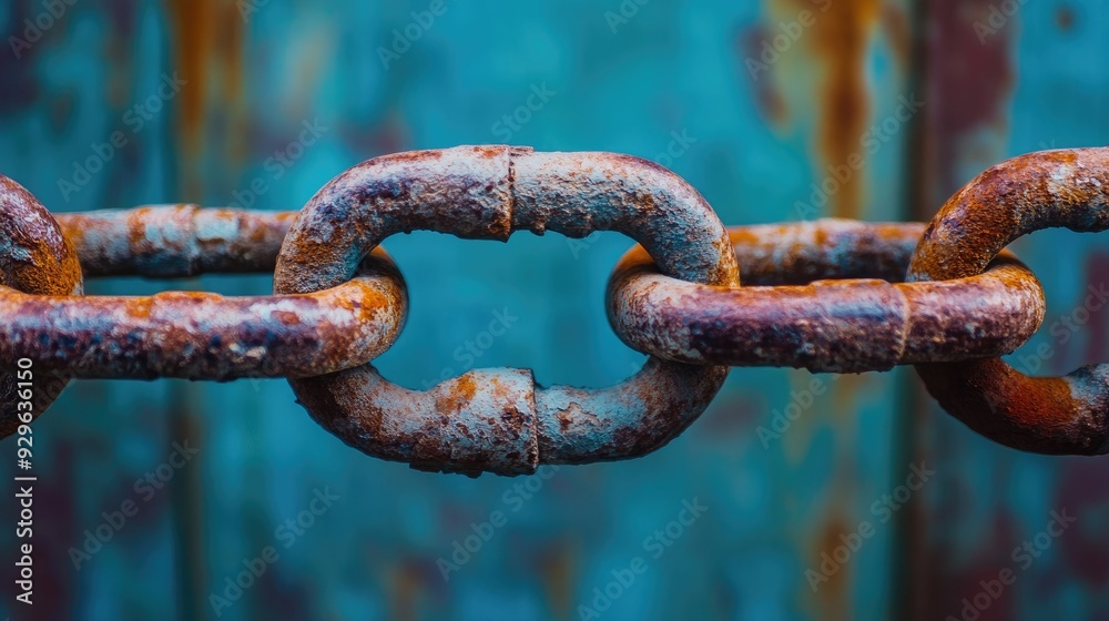 Rusty chain link with patina and corrosion, conveying a gritty and industrial old background. Rusty chain link with patina and corrosion, conveying a gritty and industrial old background.