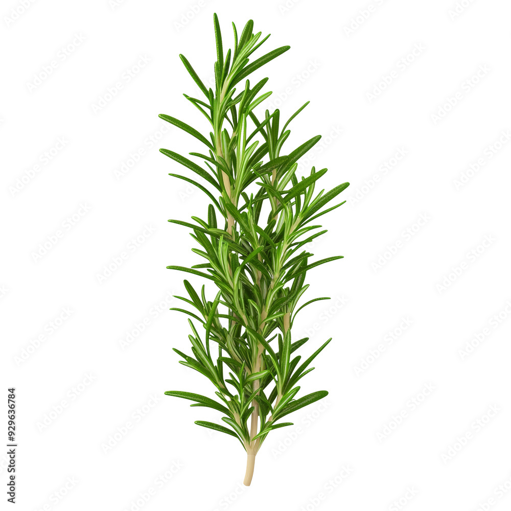 Fototapeta premium Fresh rosemary herb branch isolated on white background, ideal for cooking and culinary use