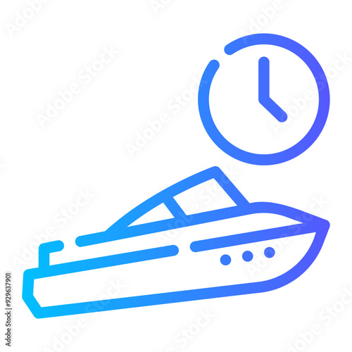 speed boat gradient icon