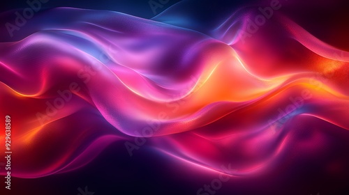 Wallpaper Mural A vibrant, flowing abstract design with smooth gradients of purple, pink, and orange hues. Torontodigital.ca