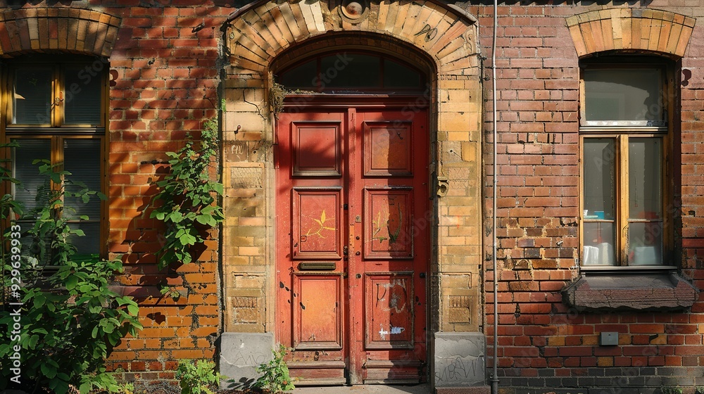 Fototapeta premium Architectural elements of house entrances