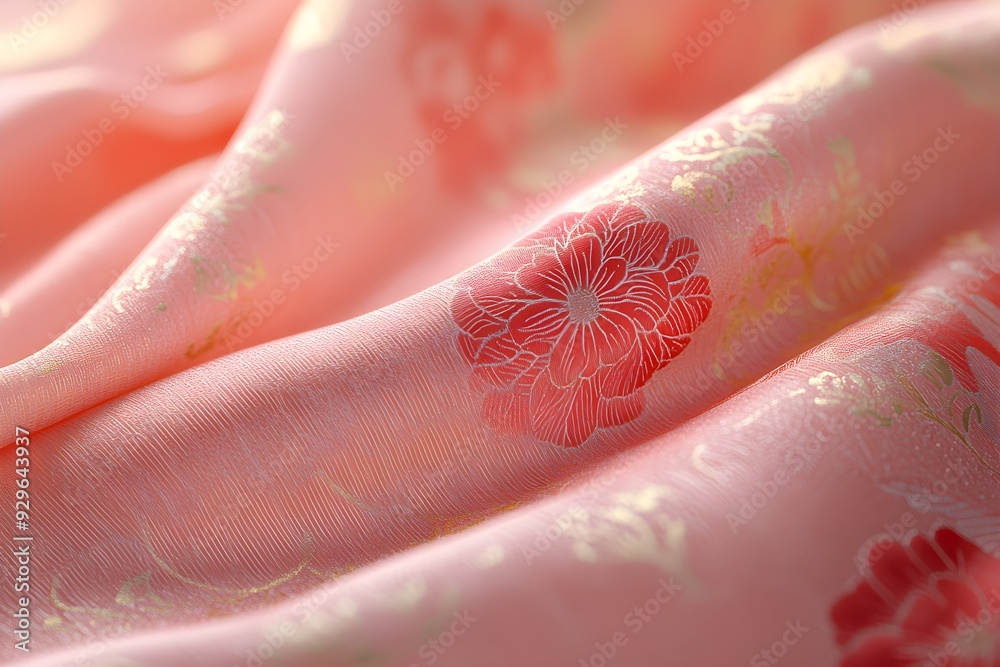 custom made wallpaper toronto digitalIt is a high-quality Hanbok fabric with a harmonious combination of pink and red colors. Although it is not provocatively flashy, it is embroidered with subtle and beautiful flowers, expressing the be