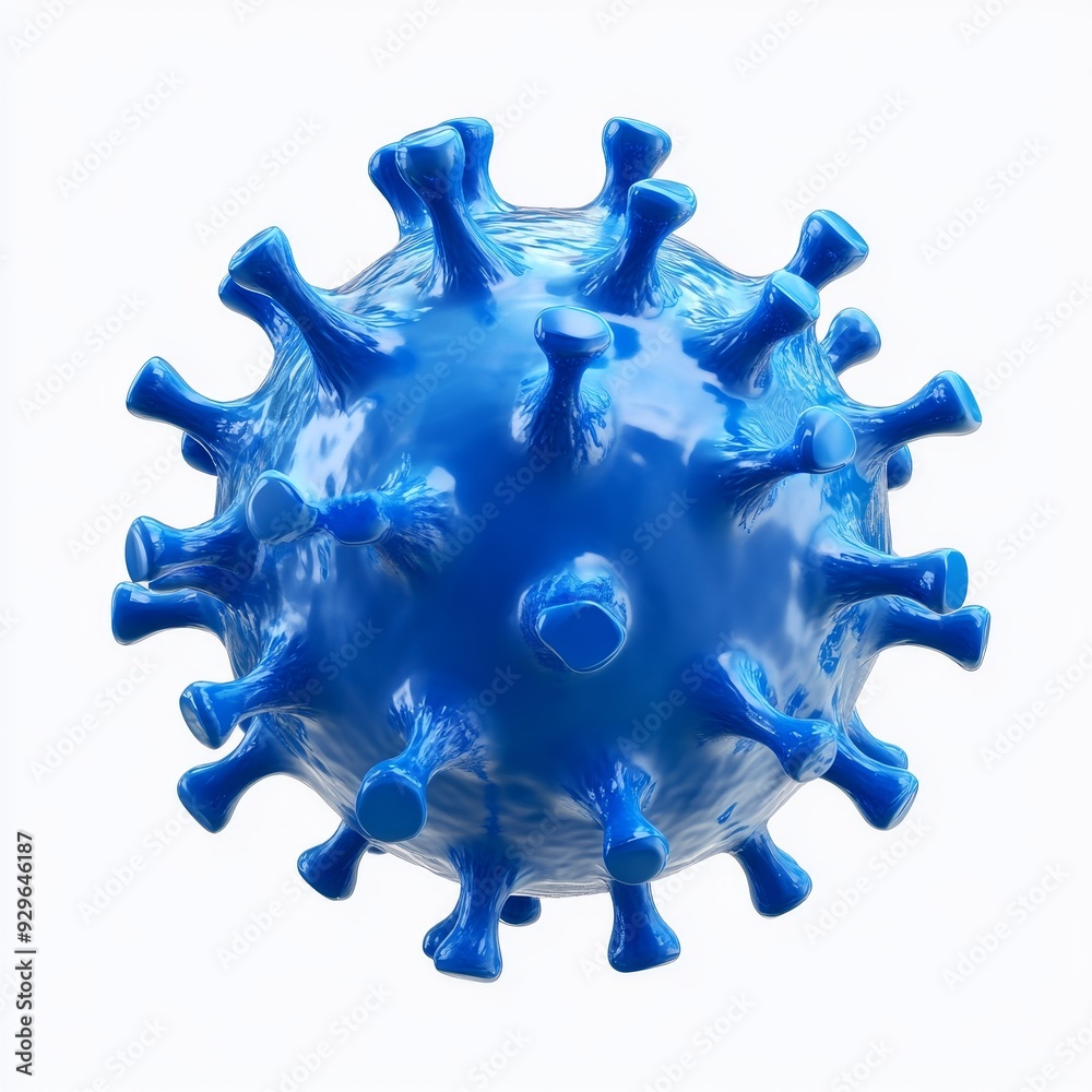 3D Illustration of Colorful SARS on White Background