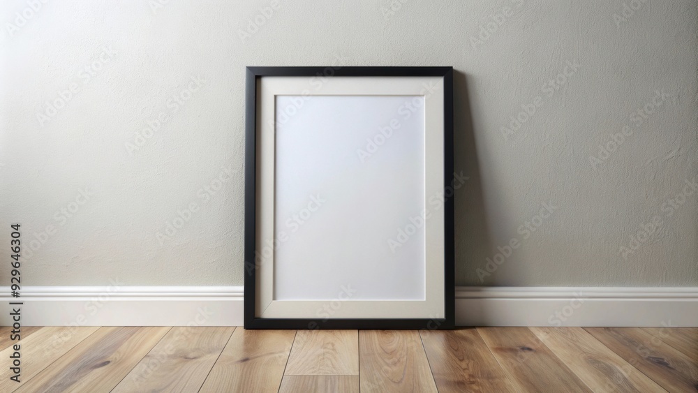 Modern black frame mockup on wood floor with 9x12 opening, stock photo, mockup, black frame, wood floor Modern black frame mockup on wood floor with 9x12 opening, stock photo, mockup, black frame, wood floor