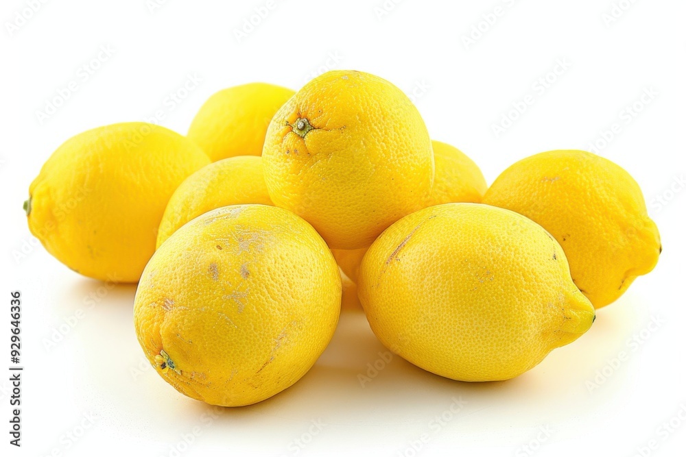 Group of fresh lemons isolated on white background. Group of fresh lemons isolated on white background.