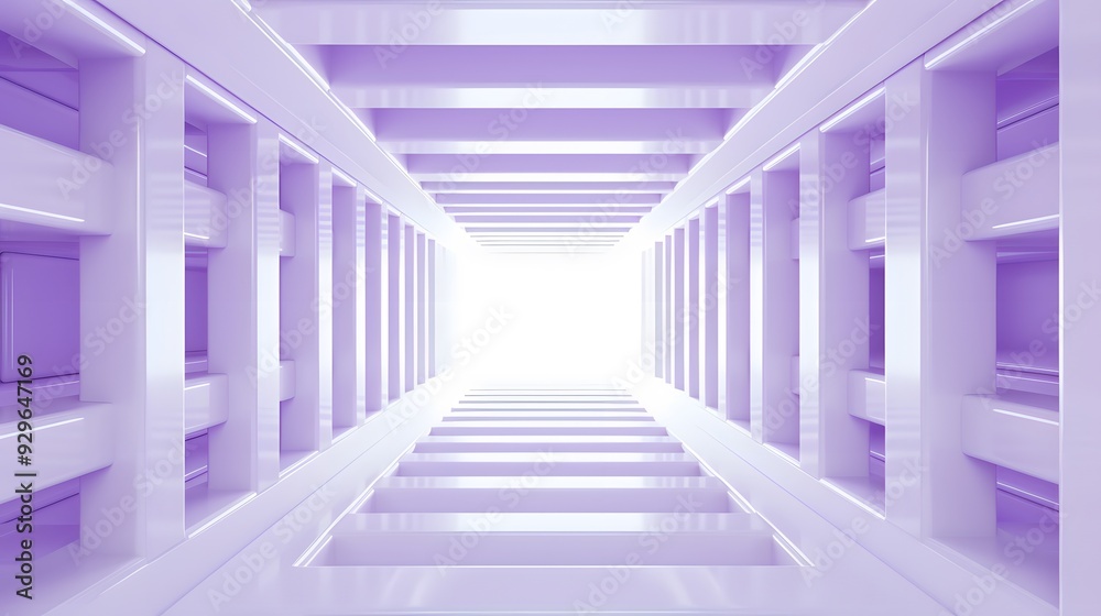 Obraz premium 3d rendering of White and purple abstract geometric background. Scene for advertising, technology, showcase, banner, game, sport, cosmetic, business, metaverse. Sci-Fi Illustration. Product display