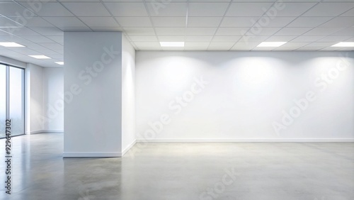 A blank white office wall as background for text or design, workspace, business, interior, minimal, clean, copy space