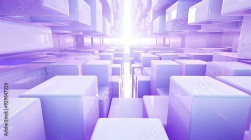 3d rendering of White and purple abstract geometric background. Scene for advertising, technology, showcase, banner, game, sport, cosmetic, business, metaverse. Sci-Fi Illustration. Product display