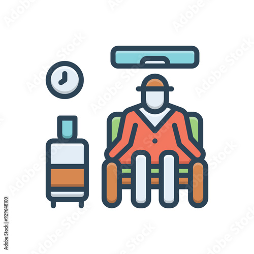 Color illustration icon for relax