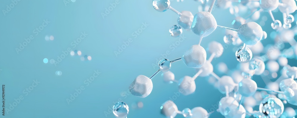 Abstract 3D Render of Water Molecule in Blue Space Abstract 3D Render of Water Molecule in Blue Space