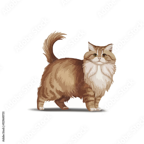 Persian cat silhouette vector template illustration