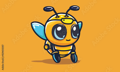 carpenter bee cartoon vector illustration