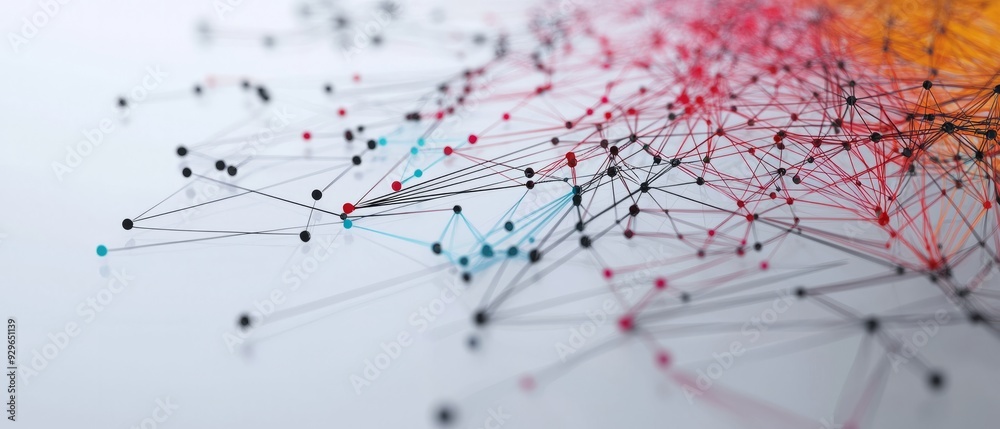 3D chord diagram with connected arcs and data relationships, background, Generative AI 3D chord diagram with connected arcs and data relationships, background, Generative AI