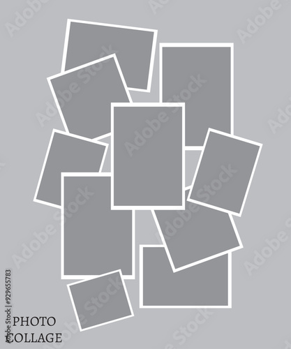 10 photo collage template. vector illustration, new collections