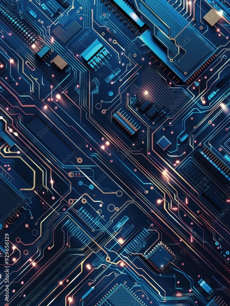 Fototapeta premium Computer Circuit Board Close Up