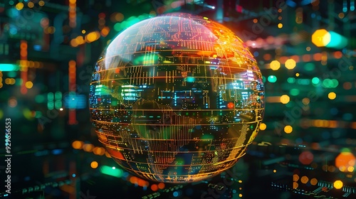 Global Network Sphere: Digital Connectivity and Data Flow