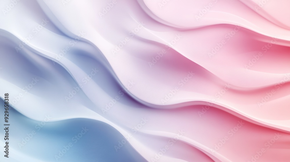 Obraz premium Abstract 3D Wavy Background with Soft Pastel Colors