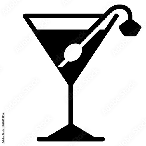 martini and preserve olive solid icon