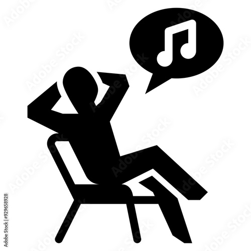 hum or sing a song in chill mood solid icon