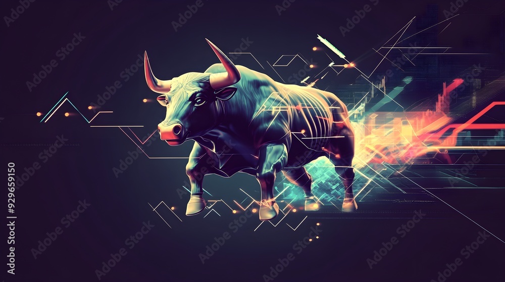 Powerful Bull Market Stock Illustration Powerful Bull Market Stock Illustration