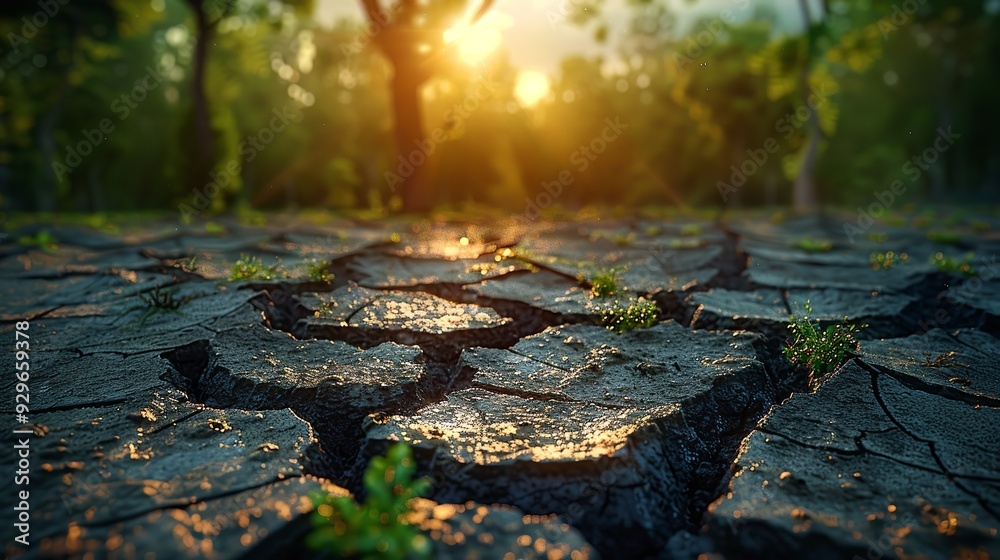 Severe lack of water in wetlands and ponds causes soil to crack, leading to environmental disaster and death of plants and animals due to dry soil degradation. Severe lack of water in wetlands and ponds causes soil to crack, leading to environmental disaster and death of plants and animals due to dry soil degradation.