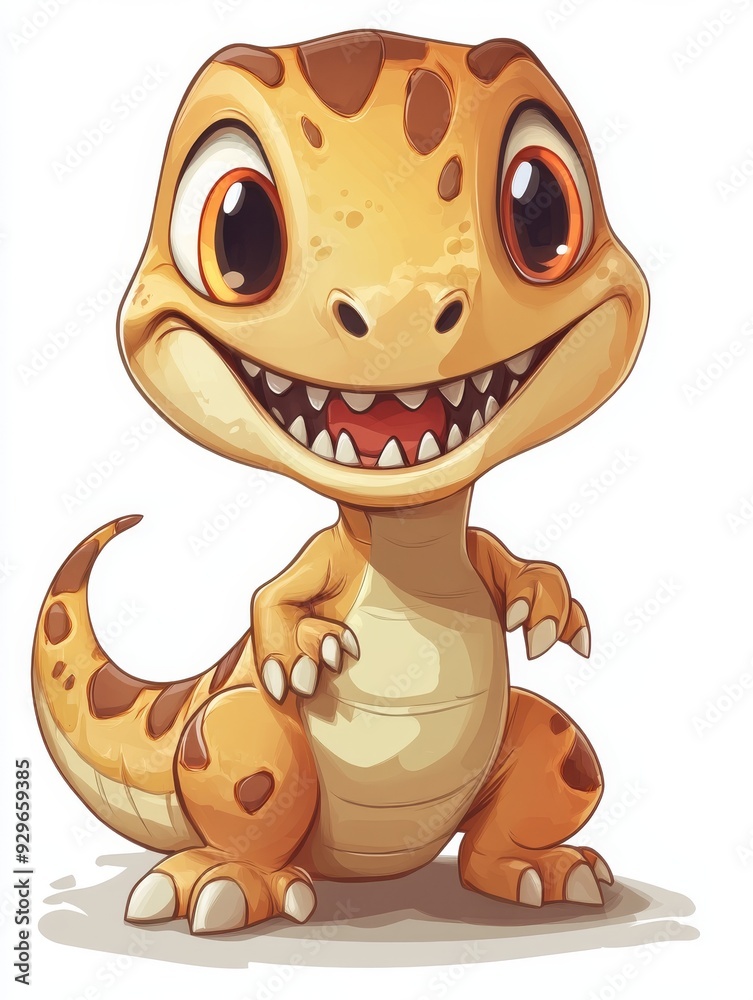 Fototapeta premium Cute Cartoon Dinosaur Illustration