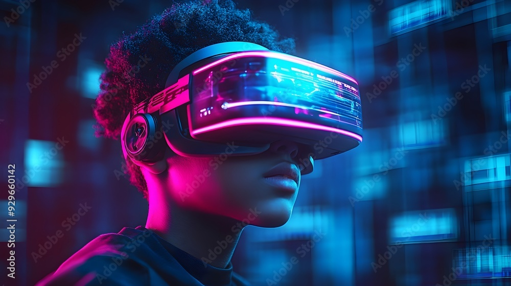 Virtual Reality, Futuristic Tech, Neon Lights, Metaverse Virtual Reality, Futuristic Tech, Neon Lights, Metaverse