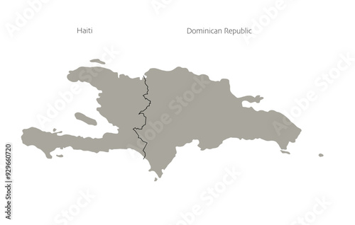 Vector simple map of Haiti and Dominican Republic.