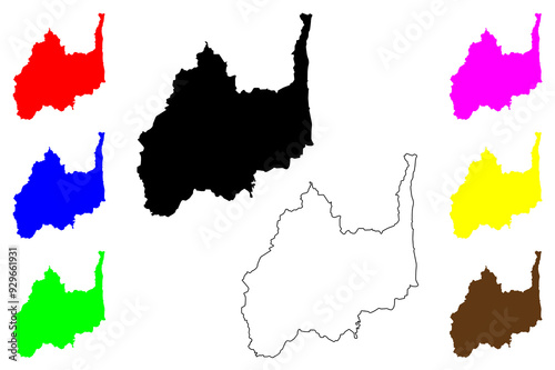 Lopburi Province (Kingdom of Thailand, Siam, Provinces of Thailand) map vector illustration, scribble sketch Lopburi map
