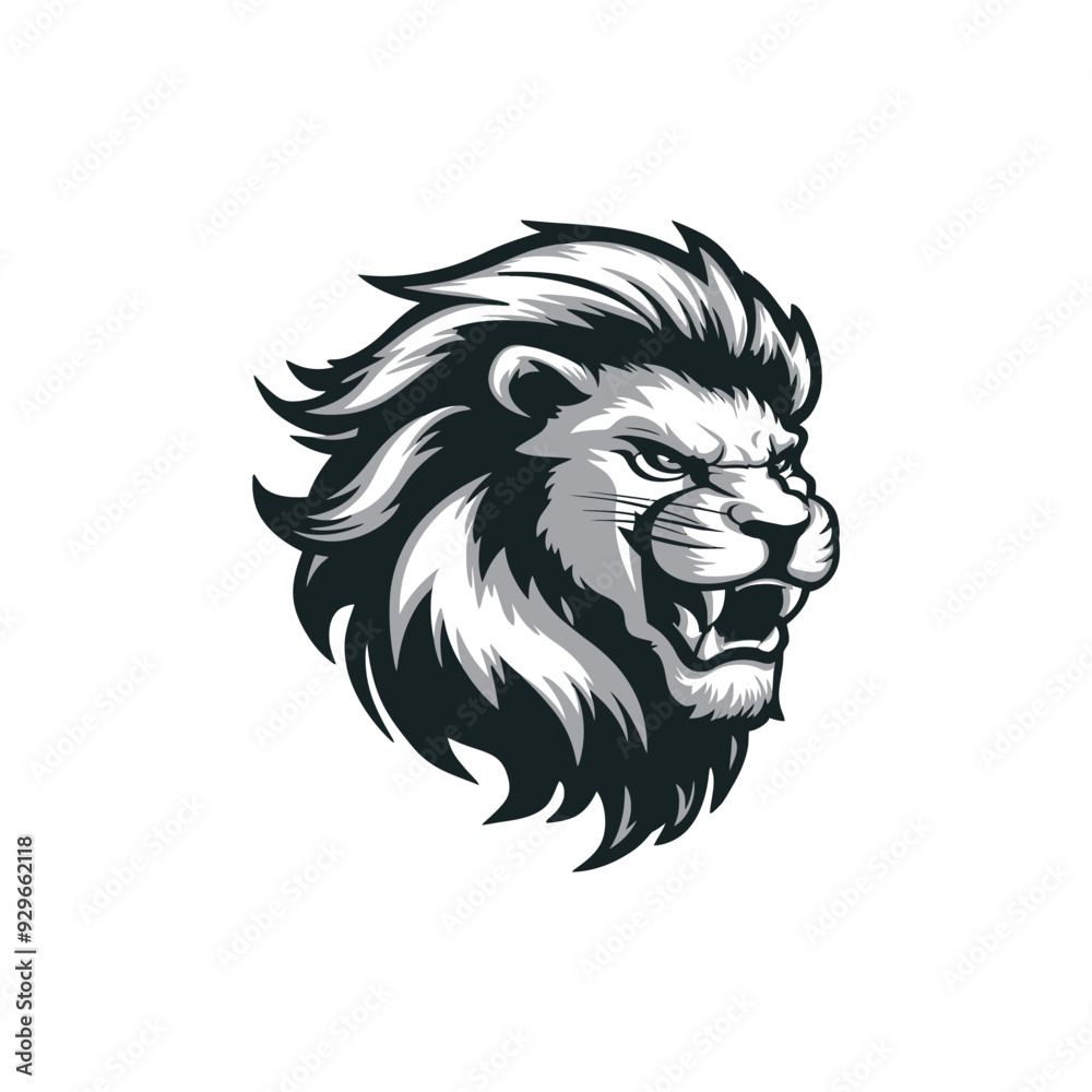 Fototapeta premium Lion head logo animal vector template illustration