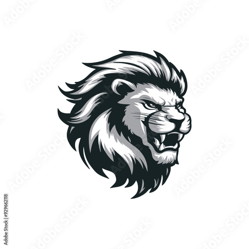 Lion head logo animal vector template illustration