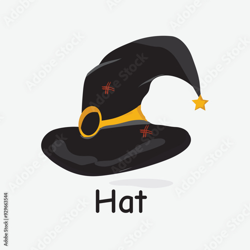 Witch’s Hat Vector Illustration: Spooky Halloween Witch's Accessory