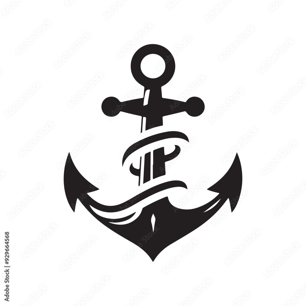 Anchor vector logo icon, Simple and clean Anchor logo template, vector illustration, organic shape, silhouette Anchor vector logo icon, Simple and clean Anchor logo template, vector illustration, organic shape, silhouette