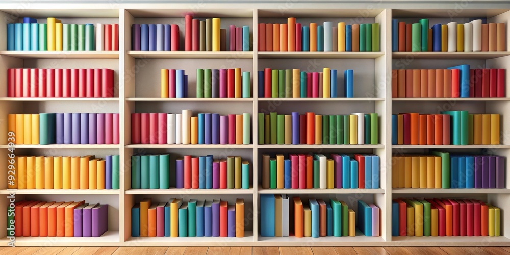 A library shelf filled with colorful books, library, books, education, knowledge, reading, literature, fiction, non-fiction A library shelf filled with colorful books, library, books, education, knowledge, reading, literature, fiction, non-fiction