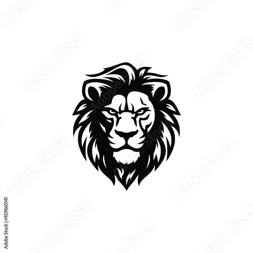 Lion head logo animal vector template illustration