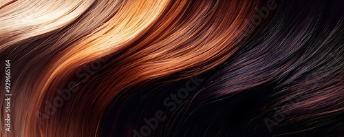 Abstract Wavy Texture of Multicolored Hair Strands