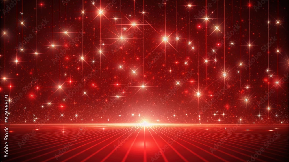 Red background with glowing lines and stars on the ground, red, background, glowing, lines, stars, ground