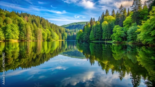 Tranquil Krp?covo Lake reflecting beautiful forest scenery, forest, reflection, lake, Krp?covo, serene, peaceful, calm, water