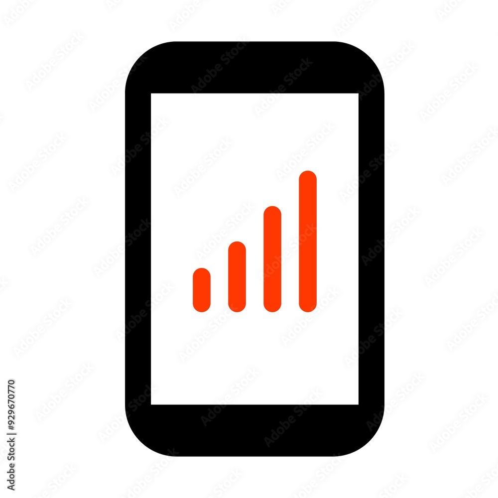 signal on mobile screen display