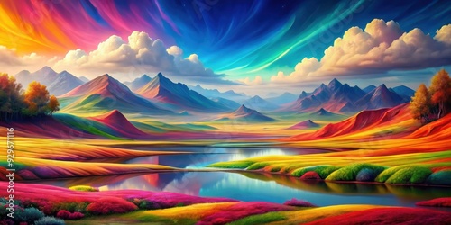 Vibrant and colorful s of abstract landscape shapes , vibrant, colorful,s, abstract, landscape, shapes, design, art photo