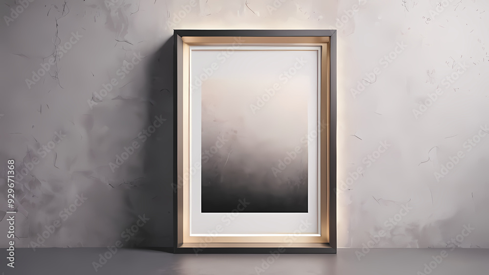 Minimalis design with a bold rectangular frame in the foreground with light flares for a sophisticated look Minimalis design with a bold rectangular frame in the foreground with light flares for a sophisticated look