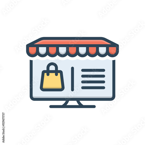 Color illustration icon for e commerce website