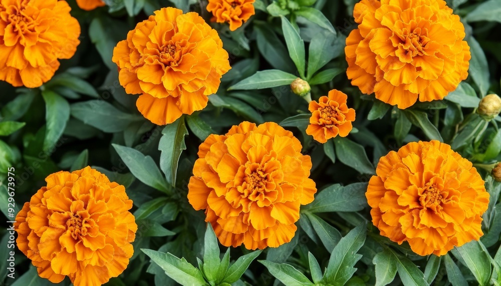 Close-up of Orange Marigolds. Close-up of Orange Marigolds.