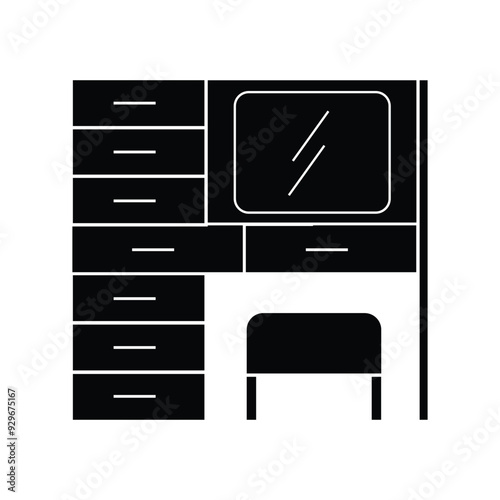 dressing table icon illustration
