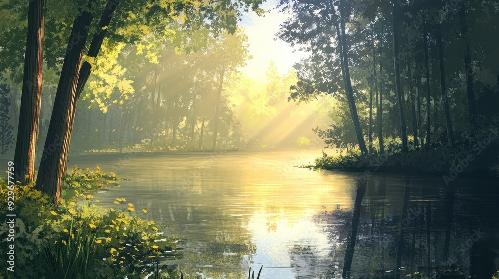 Peaceful Morning by the River Peaceful Morning by the River
