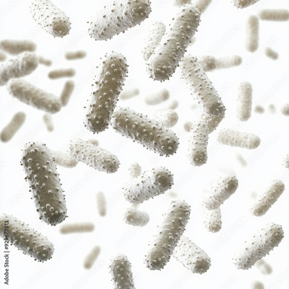 3D Illustration of Colorful Bacteria on White Background 3D Illustration of Colorful Bacteria on White Background