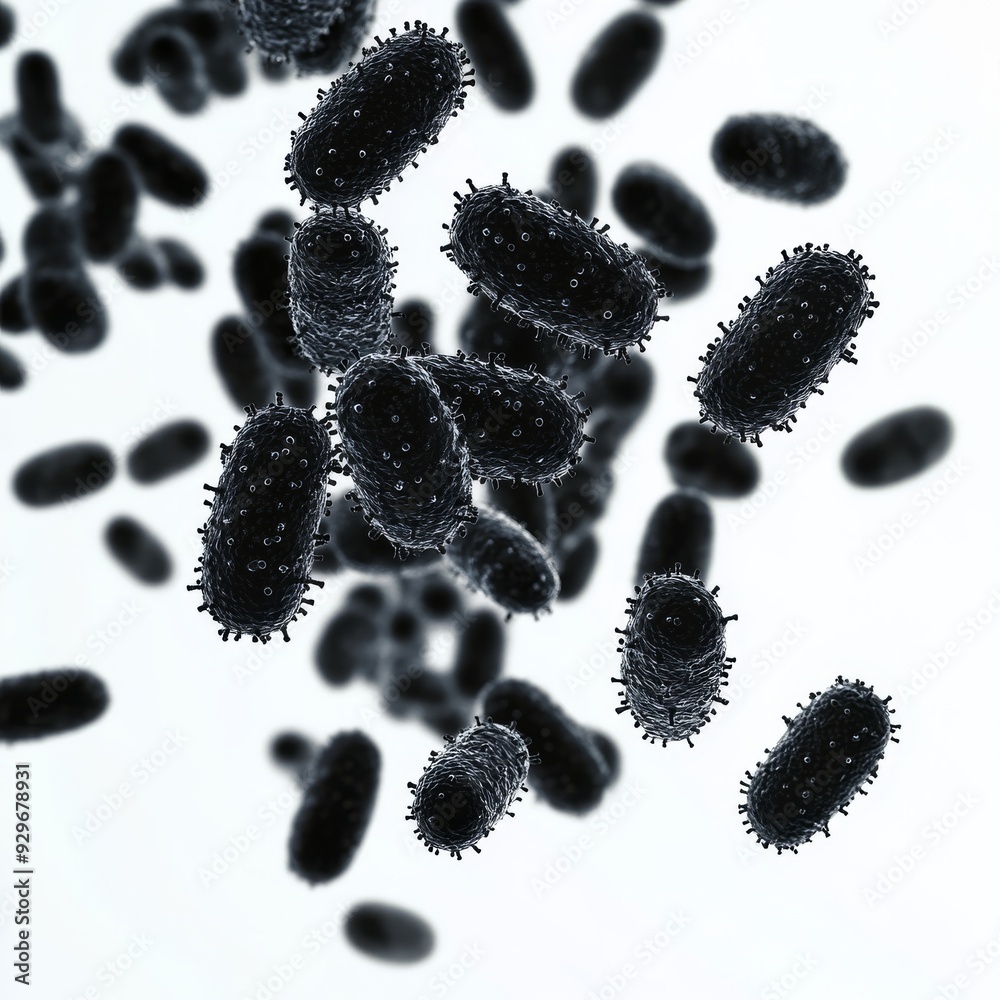 3D Illustration of Colorful Bacteria on White Background 3D Illustration of Colorful Bacteria on White Background