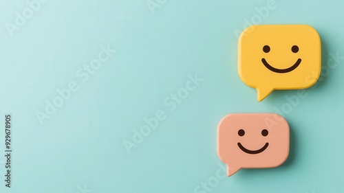 smile icons with a speech bubble, communication, conversation
