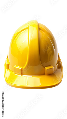 Yellow hard hat isolated on transparent background photo