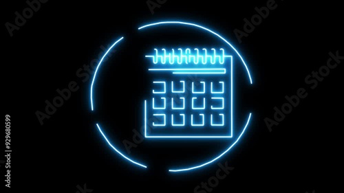 calendar animation with black color background,Time management deadline agenda important meeting calendar reminder notification photo